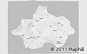 Gray 3D Map of Kutahya, single color outside