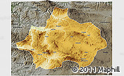 Physical 3D Map of Kutahya, darken, semi-desaturated