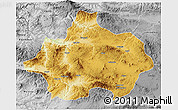 Physical 3D Map of Kutahya, desaturated