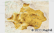 Physical 3D Map of Kutahya, lighten