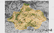 Satellite 3D Map of Kutahya, desaturated