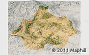 Satellite 3D Map of Kutahya, lighten, semi-desaturated