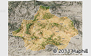 Satellite 3D Map of Kutahya, semi-desaturated