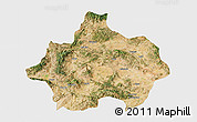 Satellite 3D Map of Kutahya, single color outside