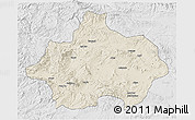 Shaded Relief 3D Map of Kutahya, lighten, desaturated