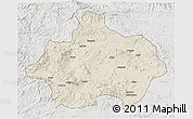 Shaded Relief 3D Map of Kutahya, lighten, semi-desaturated