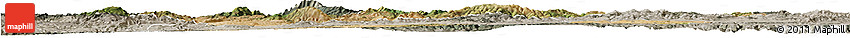 Satellite Horizon Map of Kutahya, semi-desaturated