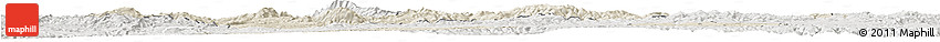 Shaded Relief Horizon Map of Kutahya, lighten, semi-desaturated