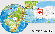 Physical Location Map of Kutahya, highlighted country
