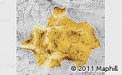 Physical Map of Kutahya, lighten, desaturated
