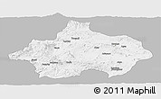Gray Panoramic Map of Kutahya, single color outside