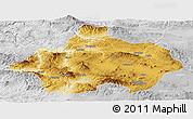 Physical Panoramic Map of Kutahya, lighten, desaturated