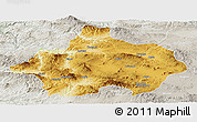 Physical Panoramic Map of Kutahya, lighten, semi-desaturated