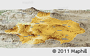 Physical Panoramic Map of Kutahya, semi-desaturated