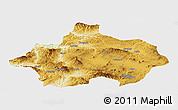 Physical Panoramic Map of Kutahya, single color outside