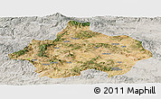 Satellite Panoramic Map of Kutahya, lighten, semi-desaturated