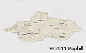 Shaded Relief Panoramic Map of Kutahya, single color outside