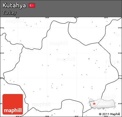 Blank Simple Map of Kutahya, no labels