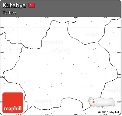 Blank Simple Map of Kutahya, no labels