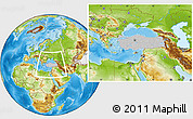 Gray Location Map of Turkey, physical outside
