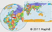 Political Location Map of Turkey, within the entire continent