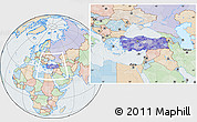 Political Location Map of Turkey, lighten