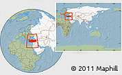 Savanna Style Location Map of Turkey, highlighted continent, within the entire continent, hill shading