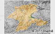 Satellite 3D Map of Malatya, desaturated