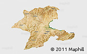 Satellite 3D Map of Malatya, single color outside