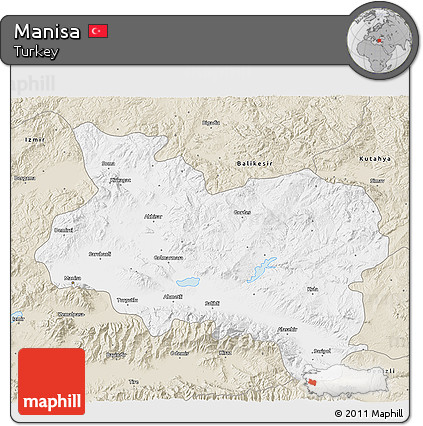 Classic Style 3D Map of Manisa