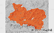 Political 3D Map of Manisa, lighten, desaturated