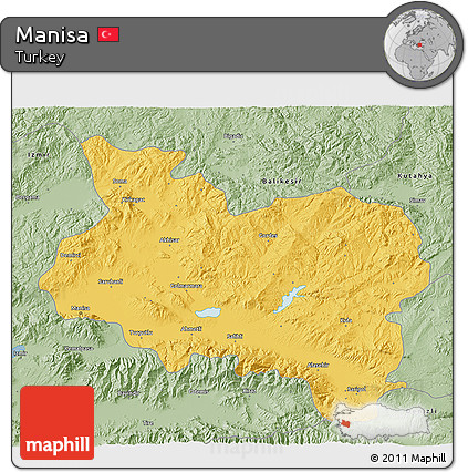 Savanna Style 3D Map of Manisa