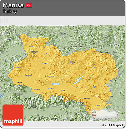 Savanna Style 3D Map of Manisa
