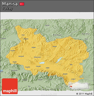 Savanna Style 3D Map of Manisa