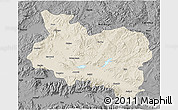 Shaded Relief 3D Map of Manisa, darken, desaturated
