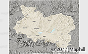 Shaded Relief 3D Map of Manisa, darken, semi-desaturated