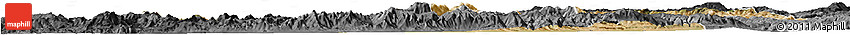 Satellite Horizon Map of Manisa, darken, desaturated