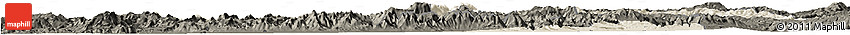 Shaded Relief Horizon Map of Manisa, darken
