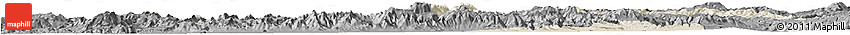 Shaded Relief Horizon Map of Manisa, darken, desaturated
