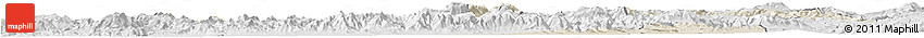 Shaded Relief Horizon Map of Manisa, lighten, desaturated