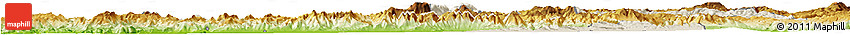 Shaded Relief Horizon Map of Manisa, physical outside
