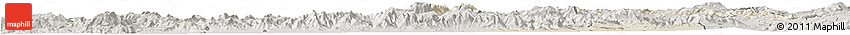 Shaded Relief Horizon Map of Manisa, semi-desaturated