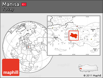 Blank Location Map of Manisa