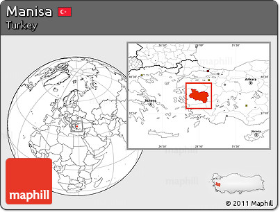 Blank Location Map of Manisa
