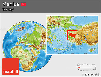 Physical Location Map of Manisa
