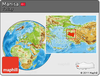 Physical Location Map of Manisa