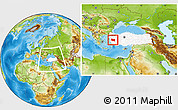 Physical Location Map of Manisa, highlighted country, within the entire country