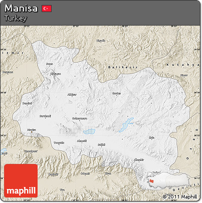 Classic Style Map of Manisa