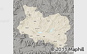 Shaded Relief Map of Manisa, darken, semi-desaturated
