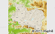 Shaded Relief Map of Manisa, physical outside